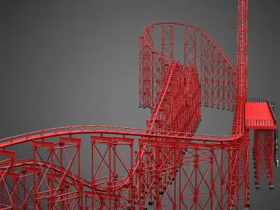 Roller Coaster Track 3D model buy