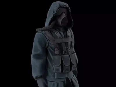 Hazmat coat suit in Stalker style Low-poly 3D model