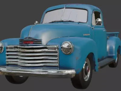 Old scratched Pickup Truck 3D Model 3D model