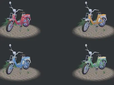 Motorcycle stylized Low-poly 3D model