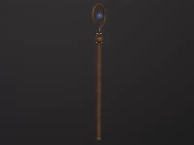 Medieval Staff 3D Model Low-poly 3D model