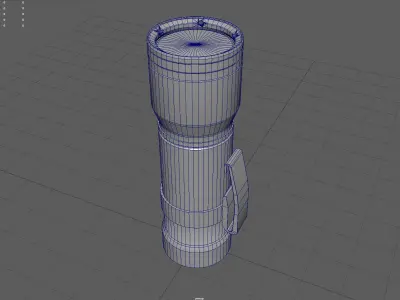 FLASHLIGHT wooden magnifying glass Low-poly 3D model