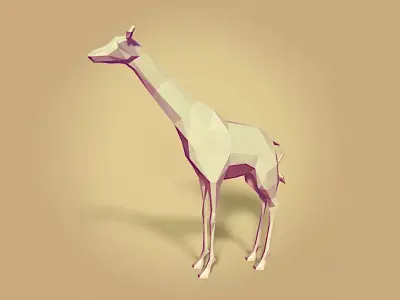 Low Poly Giraffe Figurine Free low-poly 3D model