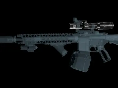 EOTech Vudu 1-6x Variable Optic Low-poly 3D model