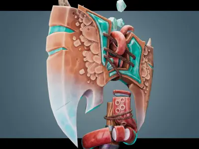 Stylized Axe Low-poly 3D model 22