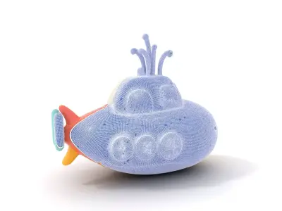 Colorful Submarine Toy model pack Low-poly 3D model