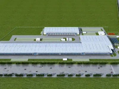 Industrial buildings factories industrial parks 3D model