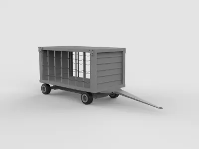 Airport closed baggage trailer  3D model