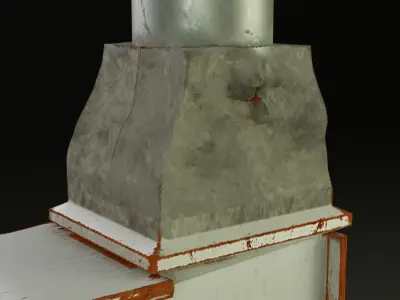 Ventilation cyclone in the shelter Low-poly 3D model