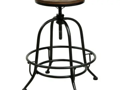 Colston Swivel Adjustable Height Bar Stool 3D model