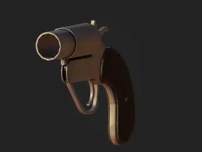Flaregun revolver Low-poly 3D model