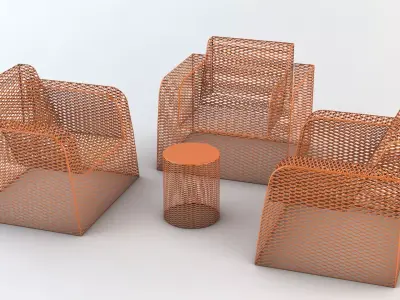 Mesh Patio Furniture 3D model