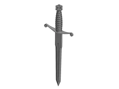 Dagger sword Low-poly 3D model 8