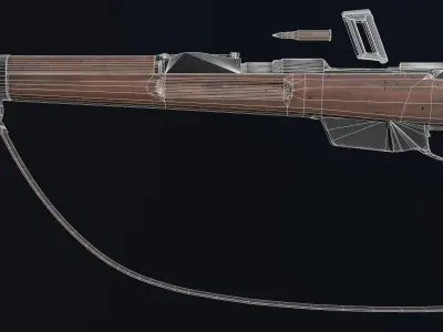 35M Manlicher lowpoly Low-poly 3D model