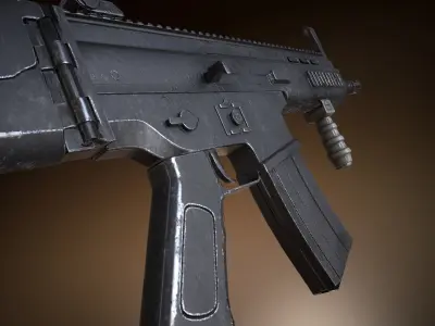 SCAR H assault rifle Low-poly 3D model