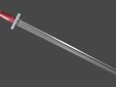 Langsax sword with Xyphos handle Low-poly 3D model