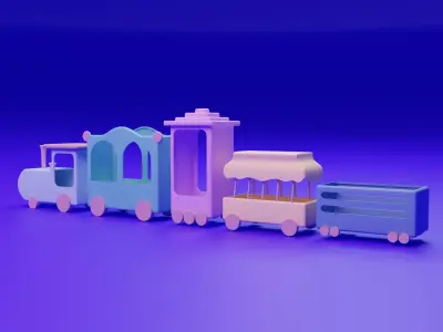 Stylized Toy Train 3D model