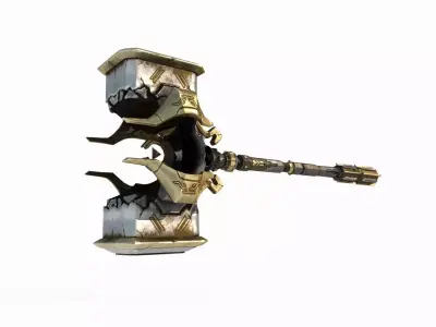 Magical weapon Golden Hammer 3D model