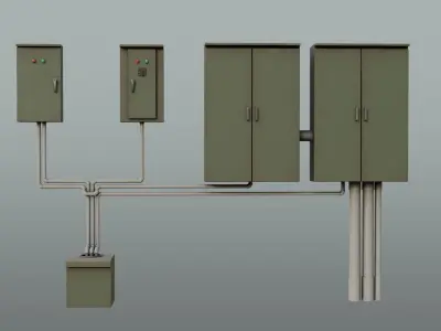 Electrical Control Box Low-poly 3D model purchase