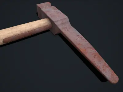 Rusty Hammer Low-poly PBR Free low-poly 3D model