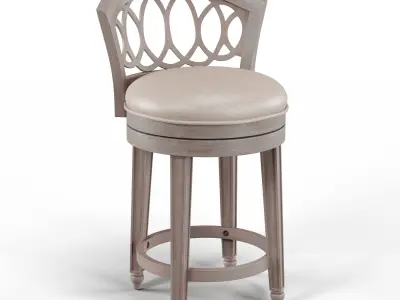 Adelyn Antique Graywash Swivel Bar Stool 3D model