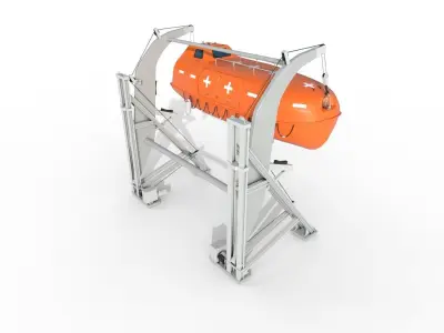 Conventional lifeboats Low-poly 3D model