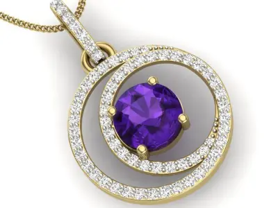 diamond pendant for women  3D print model purchase