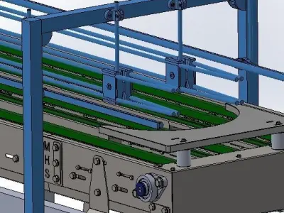 Stainless triple modular conveyor belt 3D model