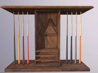 Billiards pool table Low-poly 3D model
