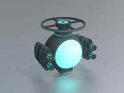 Security Drone Low-poly 3D model