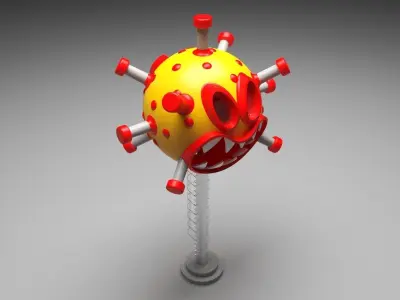 corona 3d model virus on pole 3D model