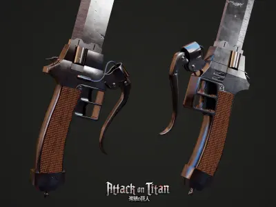 sword from the attack on titan Low-poly 3D model