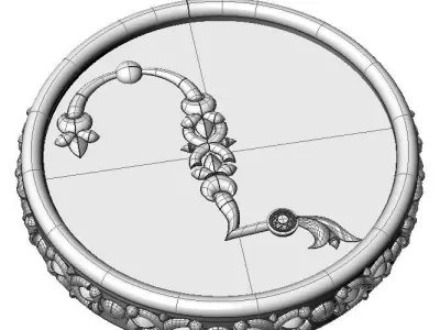 Brooche with armenian letter X 3D print model
