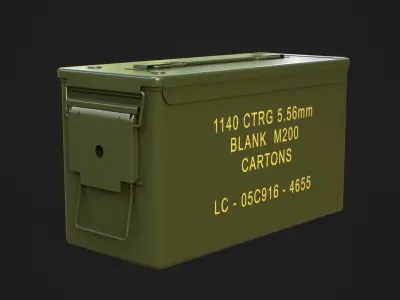 Military ammo boxes Low-poly 3D model
