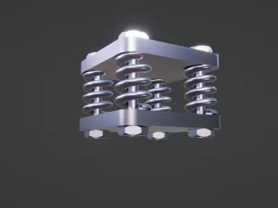  Base Plate Spring Bolt  Low-poly 3D model
