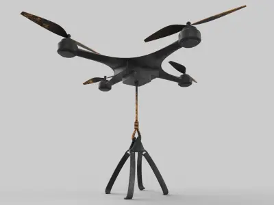 drone Low-poly 3D model 11