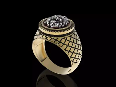 Lion Head Ring 3D print model