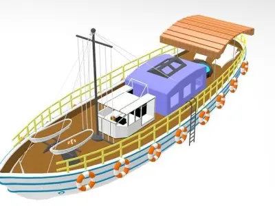 Ship High detailed And Low poly Low-poly 3D model