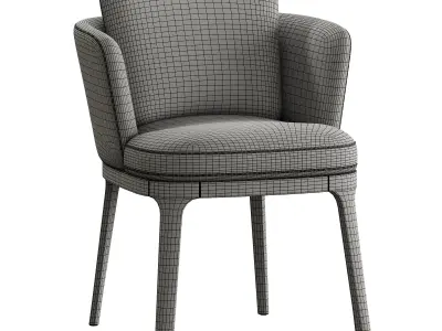 Sillon de mesa roble y tela texturizada Jabote 3D model