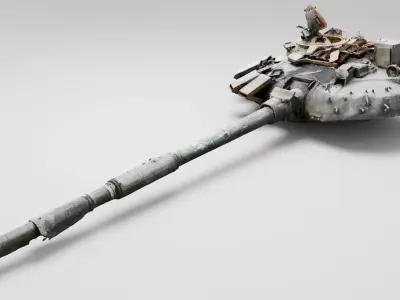  turret blown off from russian tank destroyed by Ukrainian  army 3D model