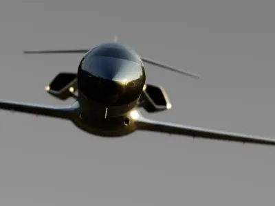 CONCEPT PRIVATE JET Low-poly 3D model