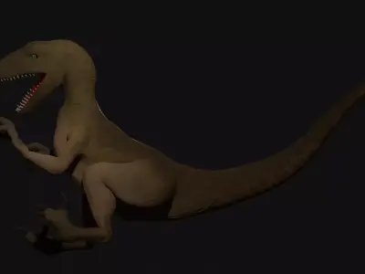 velociraptor model rigged Low-poly 3D model