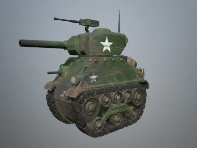 Tank 02 PBR  Low-poly 3D model