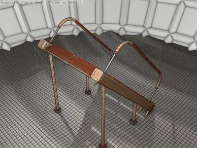 Wood Stairs - Construction Element 20 Low-poly 3D model