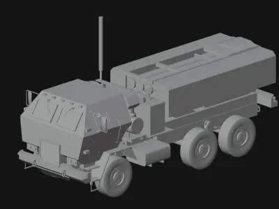 Military Rocket Artillery Truck Low-poly 3D model