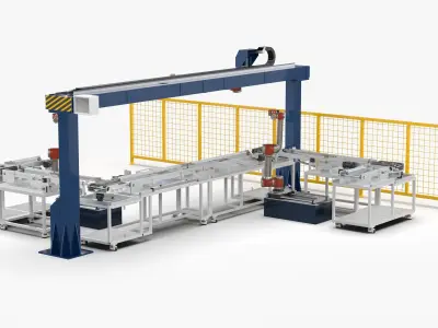 Automatic Conveyor Assembly Line 3D model