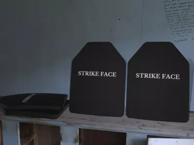 Hard bulletproof body armor plate Low-poly 3D model