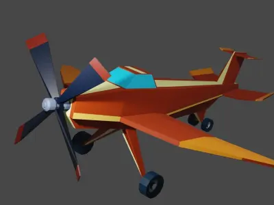 Propeller Airplane  Low-poly 3D model