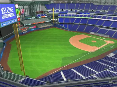 Stadium with Retractable Roof 3D model