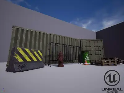 Small PBR Industrial Game Asset Pack Low-poly 3D model